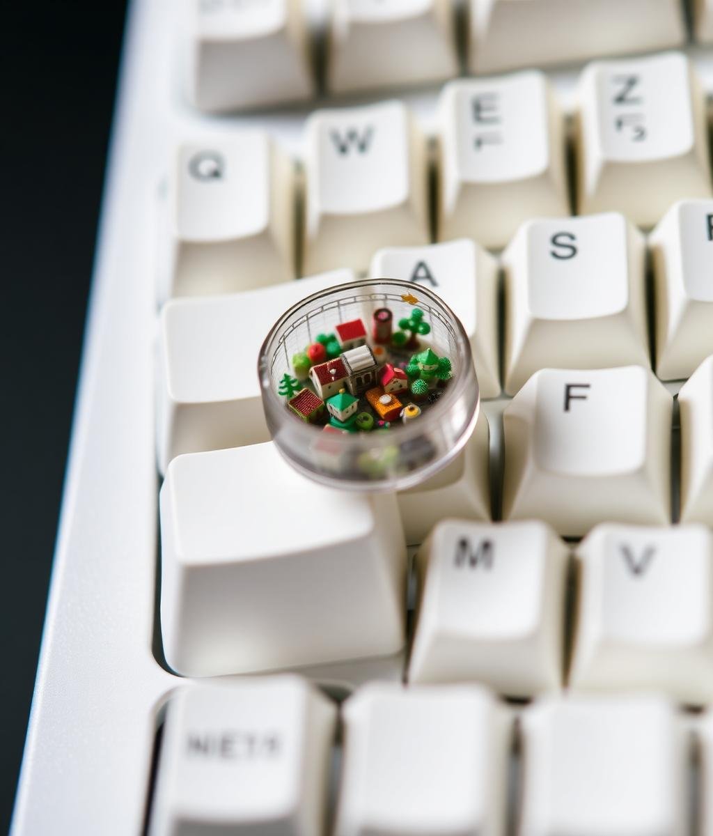 Mechanical keyboard with transparent keycaps